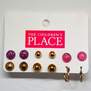 6 pair of Pink and Gold Earrings from The Children's Place
